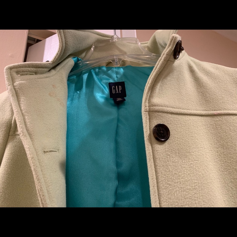 apple green Gap peacoat